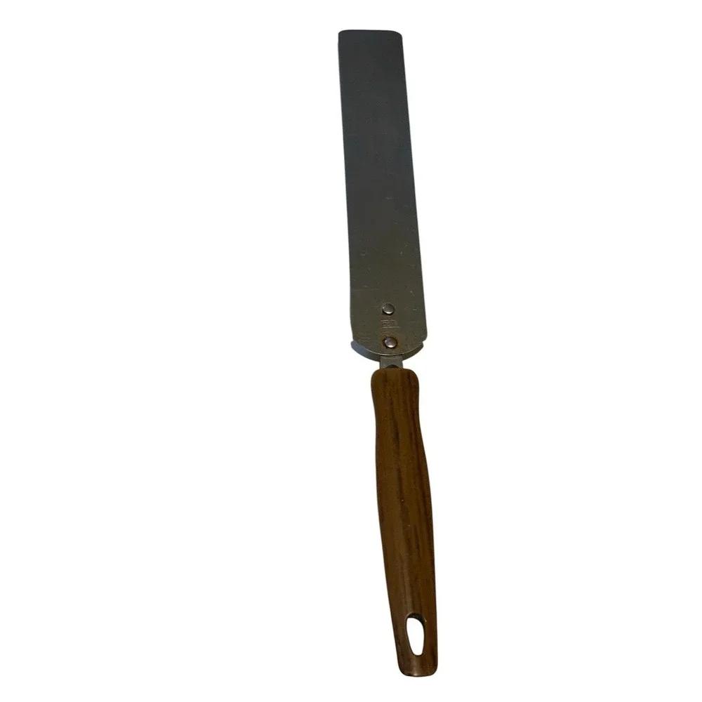 EKCO  Cake Icing Spatula Stainless Steel Wood Grain Handle USA